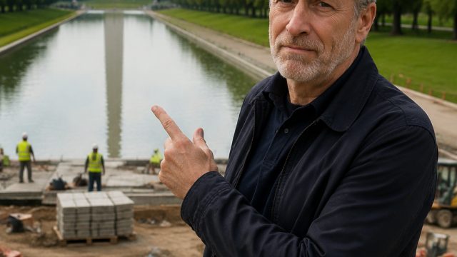 Jon Stewart Questions Renovations at Trump’s Reflecting Pool